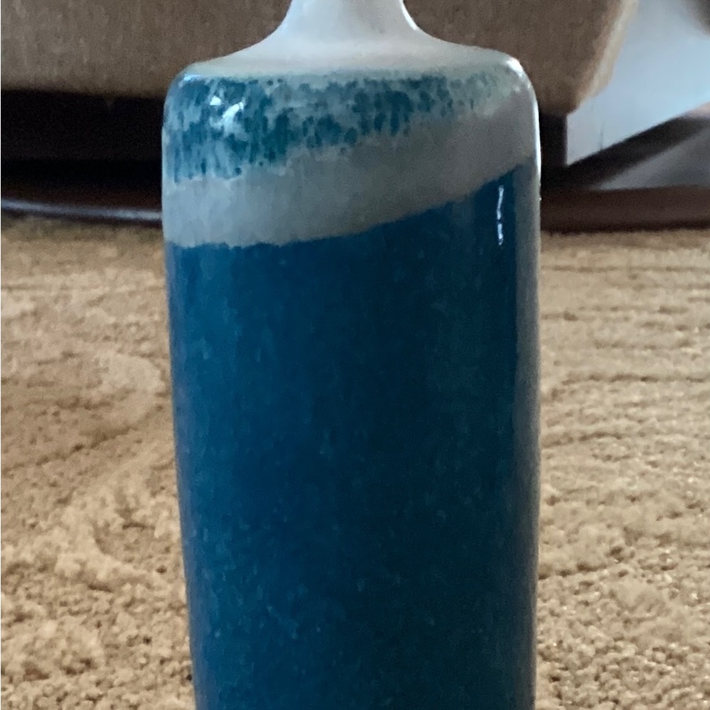 Jack Boydston Blue And White Drip glaze California studio art pottery vase.5.5” - Picture 7 of 10